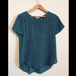Nordstrom Pleione Green/Navy Geometric Shirt
